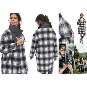 Banana Republic Oversized Plaid Wool Blend Coat